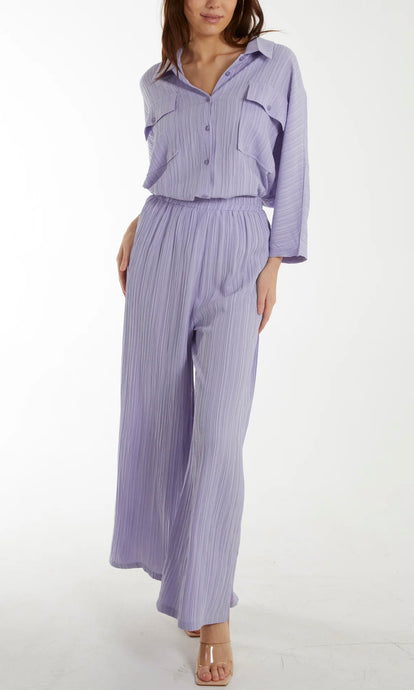 LILAC CRINKLE CO ORD