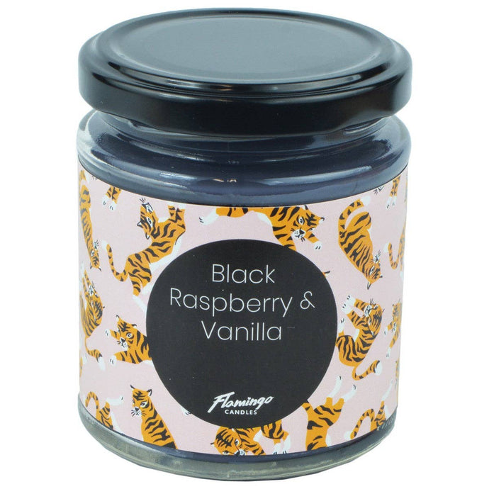 Black Raspberry and Vanilla Tiger Print Candle