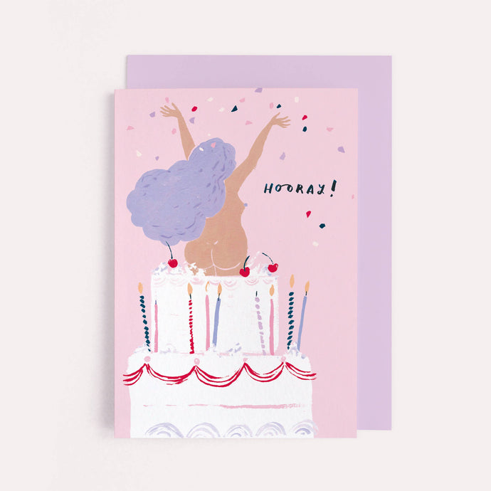 Hooray Birthday Cake Card | Birthday Card | Funny Card