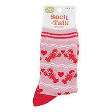 Load image into Gallery viewer, Women&#39;s Bamboo Socks - Light Pink/Red, Lobsters: UK 3-7 | EU 36-40 | US 5-9