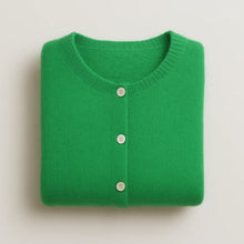 Load image into Gallery viewer, Round Neck Long Sleeve Mohair Cardigan