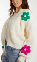 Load image into Gallery viewer, FLOCKING FLOWERS OPEN KNIT CARDIGAN
