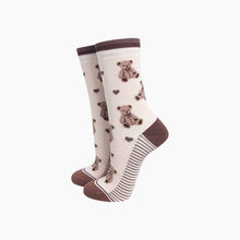 Load image into Gallery viewer, Teddy Bear Women's Bamboo Socks in Cream: UK 3-7 | EU 36-40 | US 5-9