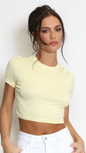 Load image into Gallery viewer, Pastel Yellow Ribbed Cropped T-Shirt