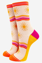 Load image into Gallery viewer, Women&#39;s Sunshine and Stripe Bamboo Socks: UK 3-7 | EU 36-40 | US 5-9