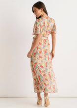 Load image into Gallery viewer, Multi Floral Jacquard Chiffon Midi Dress