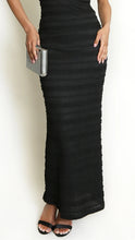 Load image into Gallery viewer, Black Textured Midi Skirt