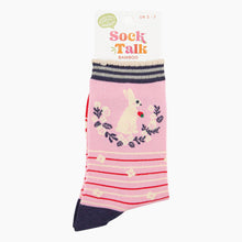 Load image into Gallery viewer, Women's Bamboo Socks - Pink, Rabbit Wreath and Strawberry: UK 3-7 | EU 36-40 | US 5-9