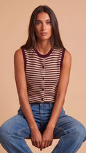 Load image into Gallery viewer, Wine Stripe Button Up Vest