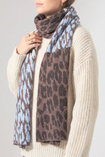 Load image into Gallery viewer, Leopard Blue / Brown Scarf