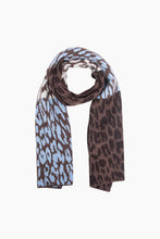 Load image into Gallery viewer, Leopard Blue / Brown Scarf