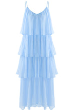 Load image into Gallery viewer, Blue Tiered Cami Maxi Dress