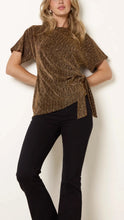 Load image into Gallery viewer, Bronze Sparkly Tie Side Top