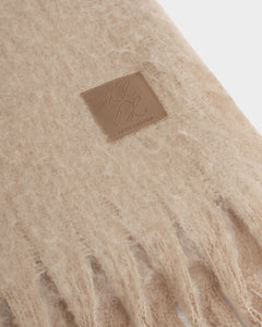 Oversized Recycled Tassel Scarf taupe