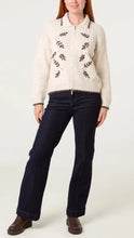 Load image into Gallery viewer, Floral Embroidered Zip Up Cardigan
