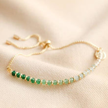 Load image into Gallery viewer, Green Adjustable Ombre Stone Bracelet
