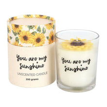 Load image into Gallery viewer, You Are My Sunshine Candle with 3D Sunflower
