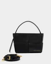 Load image into Gallery viewer, Taya Hand Woven Suedette Top Handle Bag black