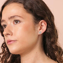 Load image into Gallery viewer, Sterling Silver Sunshine Face Stud Earrings