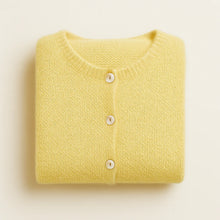 Load image into Gallery viewer, Round Neck Long Sleeve Mohair Cardigan