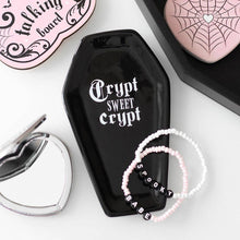 Load image into Gallery viewer, Crypt Sweet Crypt Gothic Halloween Coffin Shaped Trinket Tray