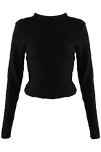 Load image into Gallery viewer, Black Textured Long Sleeve Top