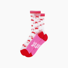 Load image into Gallery viewer, Toadstools Combed Cotton Sheer Pop Socks in Red: UK 3-7 | EU 36-40 | US 5-9