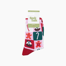 Load image into Gallery viewer, Christmas Sweets Squares Women's Bamboo Socks in Pink/Red: UK 3-7 | EU 36-40 | US 5-9