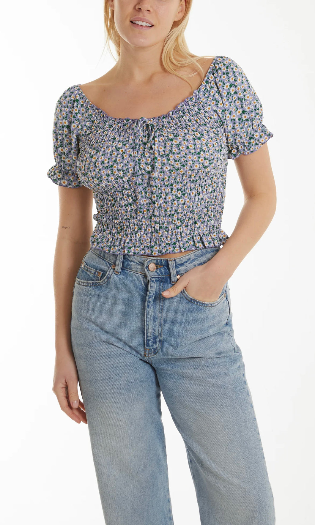 DITSY FLORAL ELASTIC CROP TOP