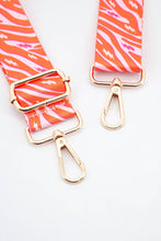 Load image into Gallery viewer, Two Tone Zebra and Lightning Bolt Bag Strap in Pink &amp; Orange: One-size