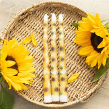Load image into Gallery viewer, Set of 3 Sunflower Taper Candles