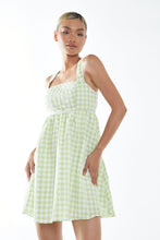Load image into Gallery viewer, Glamorous Green Gingham Dress