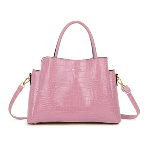 Pink Patent Croc Handbag