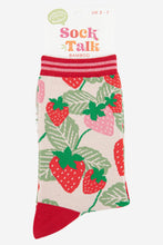 Load image into Gallery viewer, Women&#39;s Strawberry Print Bamboo Socks: UK 3-7 | EU 36-40