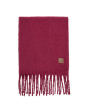 Load image into Gallery viewer, Oversized Recycled Tassel Scarf Garnet Red