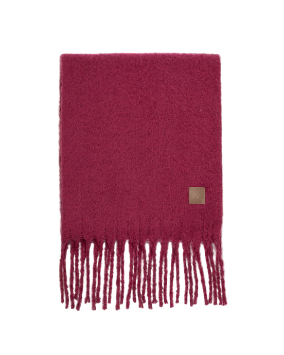Oversized Recycled Tassel Scarf Garnet Red