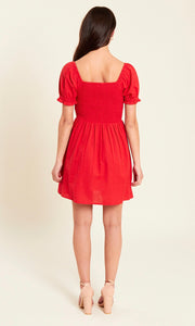 Red Sweetheart Twist Front Mini Dress