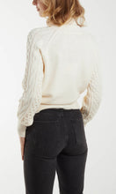 Load image into Gallery viewer, BEIGE  CABLE KNIT ROLL NECK JUMPER