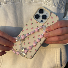 Load image into Gallery viewer, Beaded Phone Strap - Hearts &amp; Bows