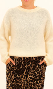 Round Neck Mohair Mix Jumper
