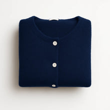 Load image into Gallery viewer, Round Neck Long Sleeve Mohair Cardigan