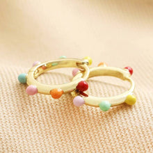 Load image into Gallery viewer, Pom Pom Huggie Hoops Multi Colour