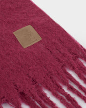 Load image into Gallery viewer, Oversized Recycled Tassel Scarf Garnet Red