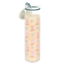 Load image into Gallery viewer, Howdy Cowboy Boot Print Floral Tube Candle