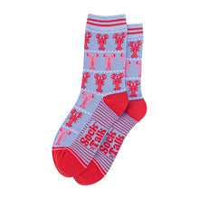 Load image into Gallery viewer, Women&#39;s Bamboo Socks - Light Blue/Red, Lobsters: UK 3-7 | EU 36-40 | US 5-9
