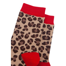 Load image into Gallery viewer, Women&#39;s Bamboo Socks - Beige/Red, Leopard: UK 3-7 | EU 36-40 | US 5-9
