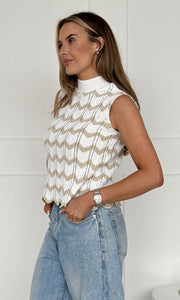 Jada Gold Crochet Chevron Top