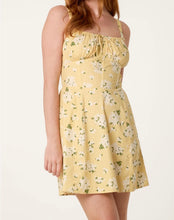 Load image into Gallery viewer, Milkmaid Corset Lemon Floral Mini Dress