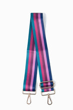 Load image into Gallery viewer, Navy Blue Pink Multi Stripe Wide Bag Strap