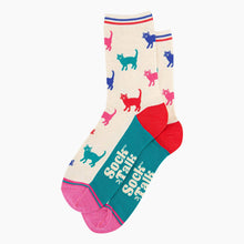 Load image into Gallery viewer, Women's Bamboo Socks - Cream/Multi Cats: UK 3-7 | EU 36-40 | US 5-9
